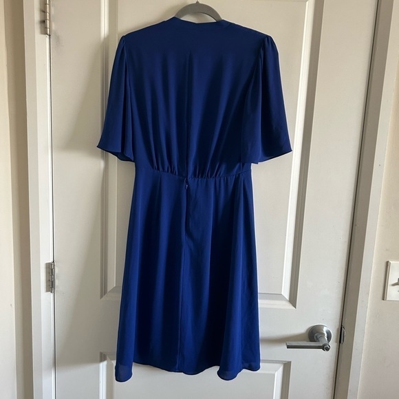 BCBGMAXAZRIA Adrina Royal Blue Dress Size 4 Secretary Tie Neck - Picture 4 of 8